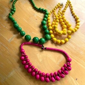 Three large beaded necklaces